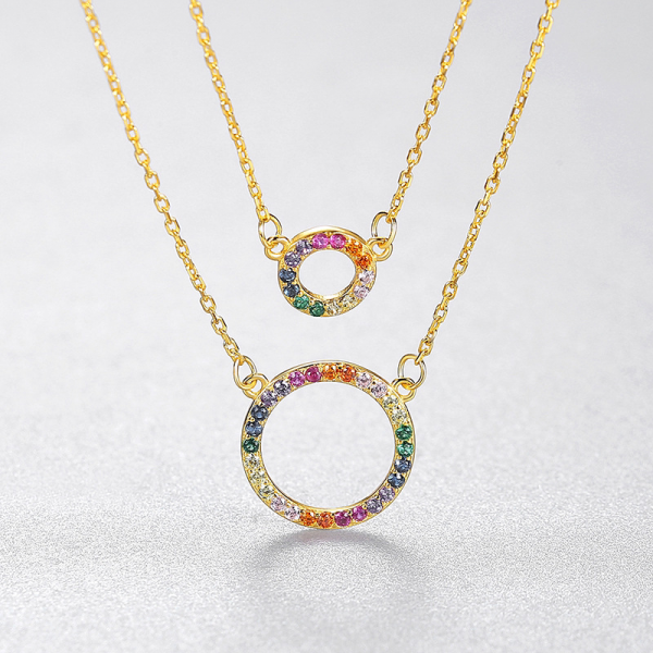 Necklace Female Personality Creative Geometric Rainbow Color